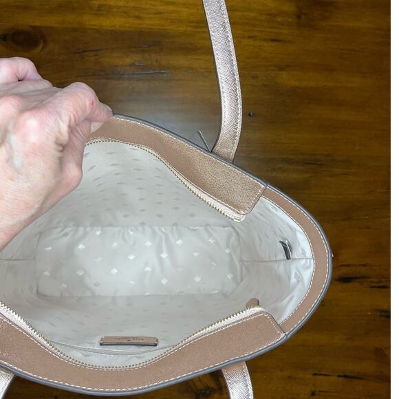 Kate Spade New York Glimmer Tinsel Tote in Rose Pink - Picture 8 of 14